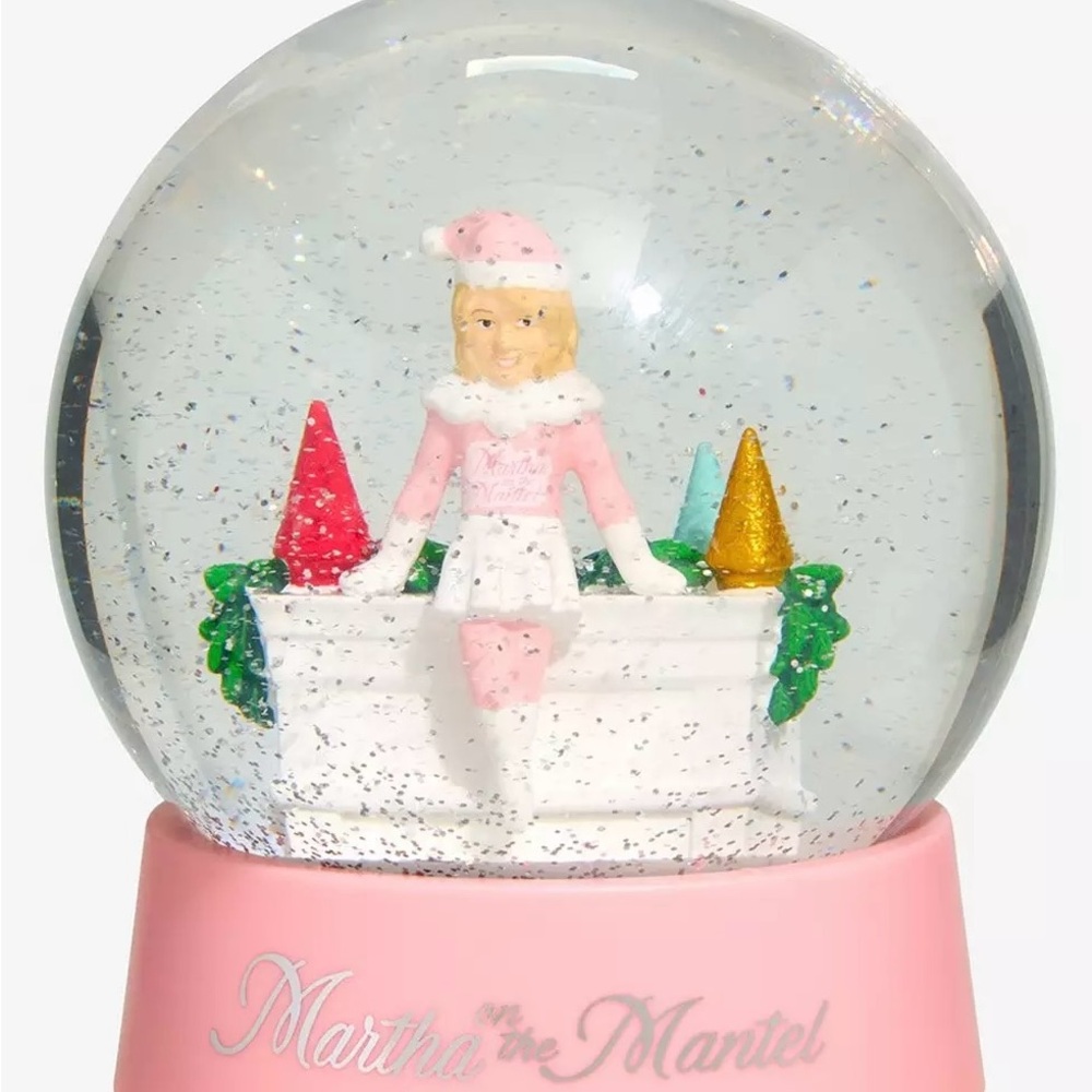Martha Stewart Pink Holiday Snow Globe
